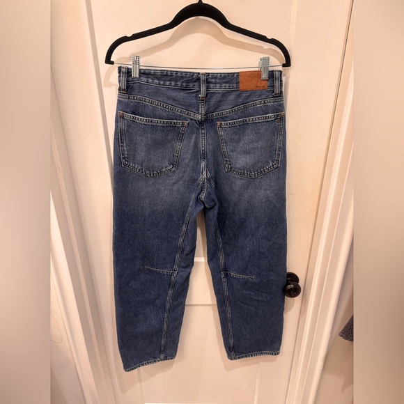 Madewell $148 Barrel Leg High Rise Blue Jeans. Size 27 in mint condition. - Picture 7 of 10